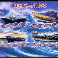 Chad 2012 Aircraft Carriers #5 imperf sheetlet containing 4 values unmounted mint