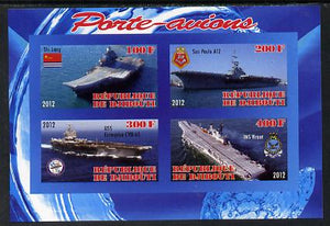 Djibouti 2012 Aircraft Carriers #3 imperf sheetlet containing 4 values unmounted mint