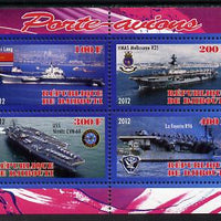 Djibouti 2012 Aircraft Carriers #4 perf sheetlet containing 4 values unmounted mint