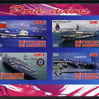 Djibouti 2012 Aircraft Carriers #4 imperf sheetlet containing 4 values unmounted mint