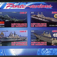 Djibouti 2012 Aircraft Carriers #5 imperf sheetlet containing 4 values unmounted mint