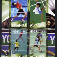 Rwanda 2012 London Olympic Games - Badminton perf sheetlet containing 4 values unmounted mint
