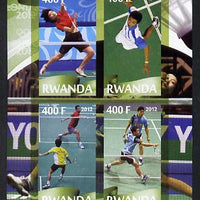 Rwanda 2012 London Olympic Games - Badminton imperf sheetlet containing 4 values unmounted mint