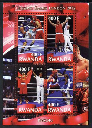 Rwanda 2012 London Olympic Games - Boxing perf sheetlet containing 4 values unmounted mint