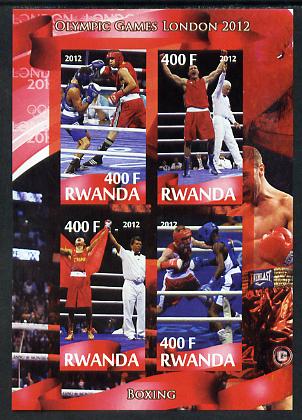Rwanda 2012 London Olympic Games - Boxing imperf sheetlet containing 4 values unmounted mint