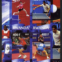 Rwanda 2012 London Olympic Games - Table Tennis imperf sheetlet containing 4 values unmounted mint