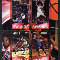 Rwanda 2012 London Olympic Games - Basketball perf sheetlet containing 4 values unmounted mint