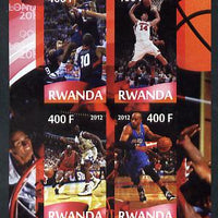Rwanda 2012 London Olympic Games - Basketball imperf sheetlet containing 4 values unmounted mint