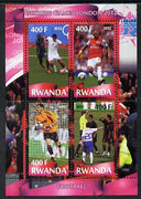 Rwanda 2012 London Olympic Games - Football perf sheetlet containing 4 values unmounted mint
