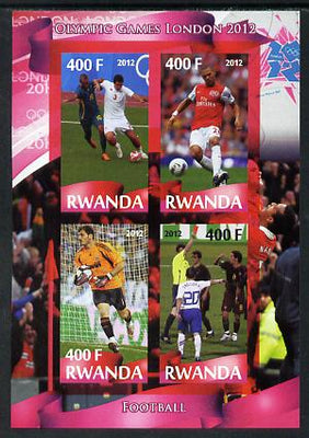 Rwanda 2012 London Olympic Games - Football imperf sheetlet containing 4 values unmounted mint
