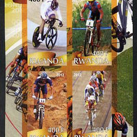Rwanda 2012 London Olympic Games - Cycling imperf sheetlet containing 4 values unmounted mint