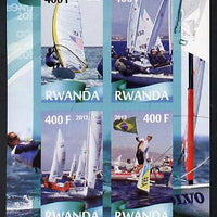 Rwanda 2012 London Olympic Games - Sailing imperf sheetlet containing 4 values unmounted mint