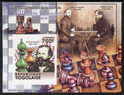 Togo 2011 Chess - Wilhelm Steinitz #3 imperf m/sheet unmounted mint. Note this item is privately produced and is offered purely on its thematic appeal