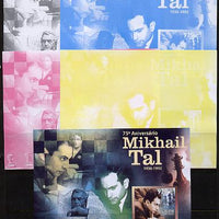 Guinea - Bissau 2011 Chess - 75th Birth Anniversary of Mikhail Tal #1 m/sheet sheet - the set of 5 imperf progressive proofs comprising the 4 individual colours plus all 4-colour composite, unmounted mint