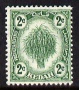Malaya - Kedah 1919-21 Sheaf of Rice 2c green MCA unmounted mint SG18