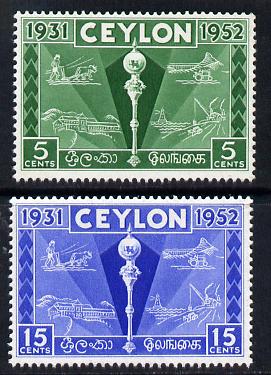 Ceylon 1952 Colombo Plan Exhibition set of 2 unmounted mint SG 431-2