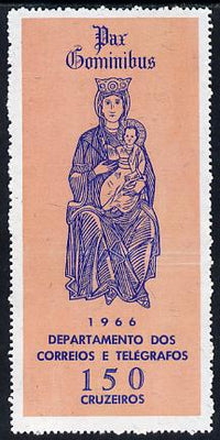 Brazil 1966 Madonna & Child 150cr from Christmas 150c unmnounted mint, SG 1157