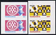 Tanzania 1986 World Chess/Rotary set of 2 each in imperf pairs unmounted mint (as SG 461-2)