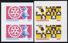 Tanzania 1986 World Chess/Rotary set of 2 each in imperf pairs unmounted mint (as SG 461-2)