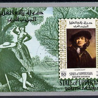 Aden - Upper Yafa 1967 Old Masters 1st series 50f imperf m/sheet (Rembrandt) fine cto used Mi BL 7