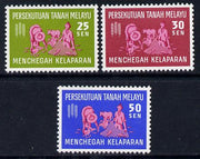 Malaysia - Federation 1963 Freedom from Hunger set of 3 unmounted mint, SG 32-34