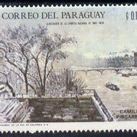 Paraguay 1968 Winter Olympics - Impressionist Paintings - Seine in Winter by Camille Pissarro 10c unmounted mint, Mi 1814