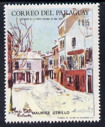 Paraguay 1968 Winter Olympics - Impressionist Paintings - Maurice Utrillo 15c unmounted mint, Mi 1815