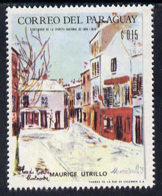Paraguay 1968 Winter Olympics - Impressionist Paintings - Maurice Utrillo 15c unmounted mint, Mi 1815