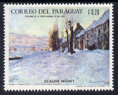 Paraguay 1968 Winter Olympics - Impressionist Paintings - Claude Monet 20c unmounted mint, Mi 1816