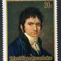 Rwanda 1971 portrait of Beethoven by Horneman 20c from set of 6 unmounted mint, SG 418*