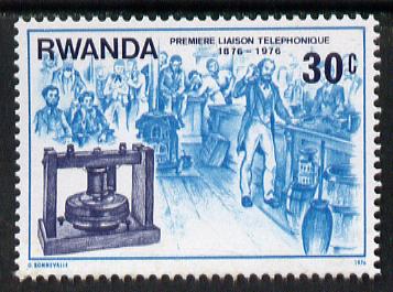 Rwanda 1976 Early telephone 30c from Telephone Centenary set unmounted mint, SG 752*