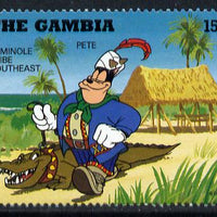 Gambia 1995 Disney character dressed as Seminole Indian walking with alligator 15b from Cowboys & Indians set unmounted mint, SG 2157