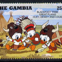 Gambia 1995 disney characters dressed as indians from Blackfoot Tribe 25b from Cowboys & Indians set unmounted mint, SG 2159