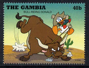 Gambia 1995 Donald Duck bull-riding 40b from Cowboys & Indians set unmounted mint, SG 2161