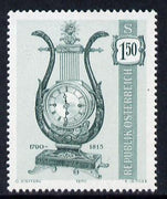 Austria 1970 Empire 'lyre' clock 1s 50 from Antique clocks set unmounted mint, SG 1580