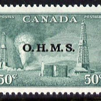Canada 1950-52 Official 50c Oilwells opt'd 'OHMS' unmounted mint, SG O177