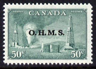 Canada 1950-52 Official 50c Oilwells opt'd 'OHMS' unmounted mint, SG O177
