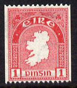 Ireland 1940-68 1d carmine perf 14 x imperf (from coils) unmounted mint SG 112b