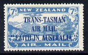 New Zealand 1934 Trans-Tasman Faith in Australia 7d blue lightly mounted mint SG 554