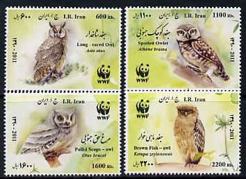Iran 2011 WWF - Owls set of 4 unmounted mint