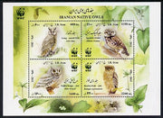 Iran 2011 WWF - Owls perf m/sheet containing set of 4 unmounted mint