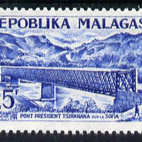 Malagasy Republic 1962 President's Bridge 25f unmounted mint, SG 36