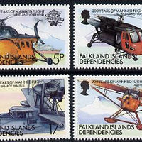 Falkland Islands 1983 Bicentenary of Manned Flight perf set of 4 unmounted mint SG 463-6