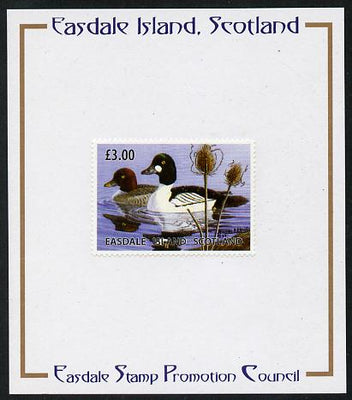 Easdale 2004 Conservation - Golden-Eye Duck £3 mounted on Publicity proof card issued by the Easdale Stamp Promotion Council