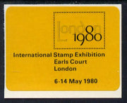Cinderella - Great Britain 1980 London 1980 International Stamp Exhibition self adhesive label