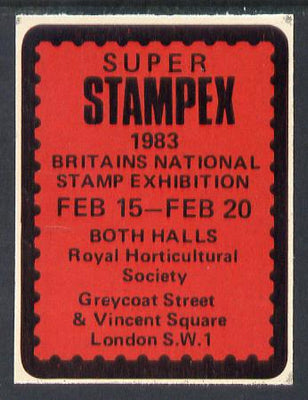 Cinderella - Great Britain 1983 Super Stampex self adhesive Exhibition label