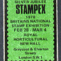Cinderella - Great Britain 1978 Silver Jubilee Stampex self adhesive Exhibition label