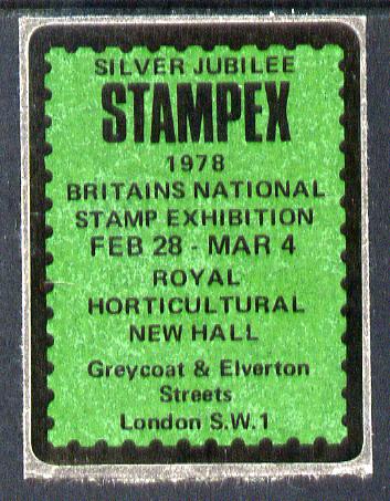 Cinderella - Great Britain 1978 Silver Jubilee Stampex self adhesive Exhibition label