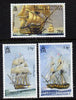 British Indian Ocean Territory 2005 Bicentenary of Battle of Trafalgar perf set of 3 unmounted mint SG 344-46