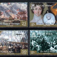 Isle of Man 2005 Bicentenary of Battle of Trafalgar perf set of 8 (4 se-tenant pairs) unmounted mint SG 1199-1206